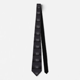 Corbata 50.º cumpleaños Tie Black Silver Purpurina