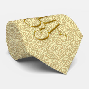 Corbata 50.o Aniversario de oro con damasco de oro suave