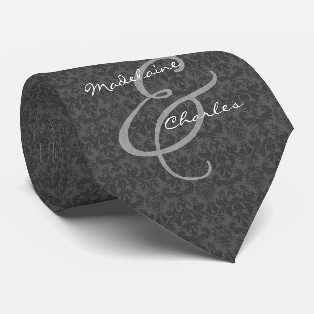Corbata 60.º aniversario de Bodas de diamantes con nombres (Enrollado)