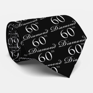 Corbata 60° aniversario de diamantes con damasco negro