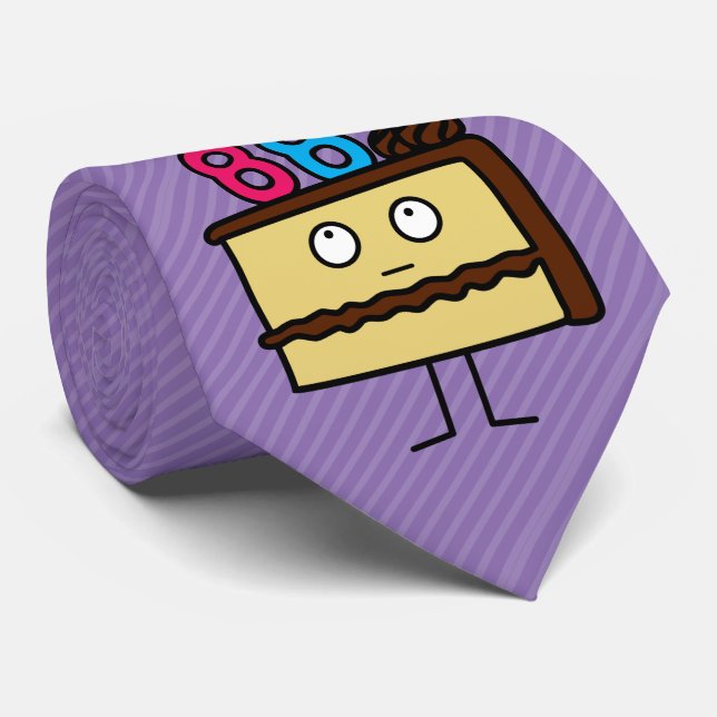 Corbata 88.o Torta de cumpleaños con las velas (Enrollado)