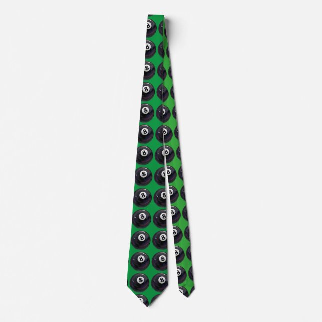 Corbata 8 Ball Art Pattern Green Tira (Anverso)