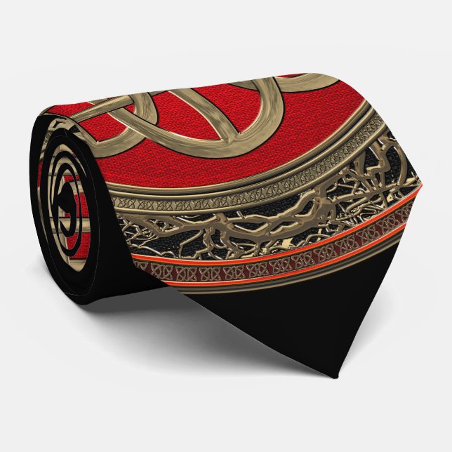 Corbata [900] Cruz Sacra del Knot de oro celta (Enrollado)