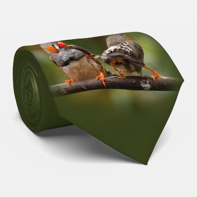 Corbata A Cheeky Pair of Zebra Finches (Enrollado)