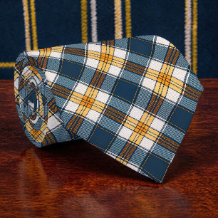 Corbata a cuadros azul y amarillo