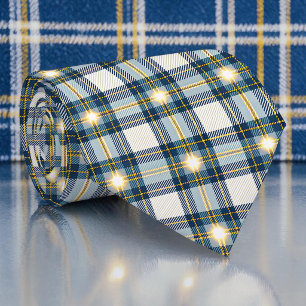 Corbata a cuadros azul y amarillo