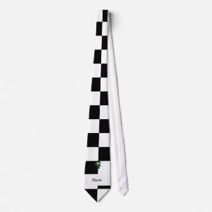 Corbata A cuadros blanco personalizado de jet del negro