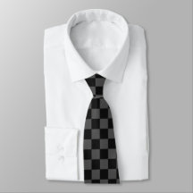Corbata a cuadros negra y gris