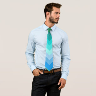 Corbata A la deriva (colores oceánicos en patrón rayado)
