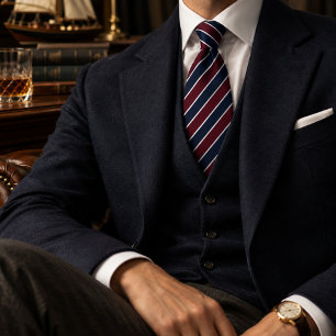 Corbata a rayas diagonales azul marino burgundy bl