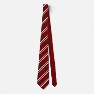 Corbata a rayas doble granate y blanco