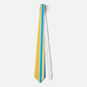 Corbata a rayas retro de color amarillo, azul y cr