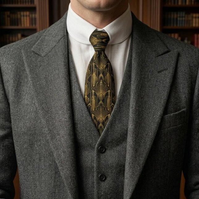 Corbata Abanico ráfaga de sol dorado Deco (Subido por el creador)