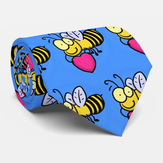 Corbata Abeja graciosa y linda con ilustracion personaliza (Enrollado)