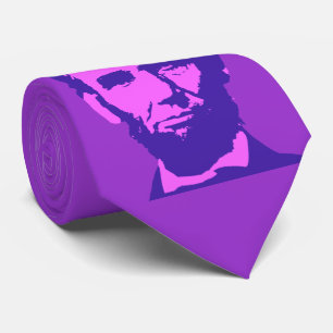 Corbata Abraham Lincoln en Arte Pop Pink y Púrpura