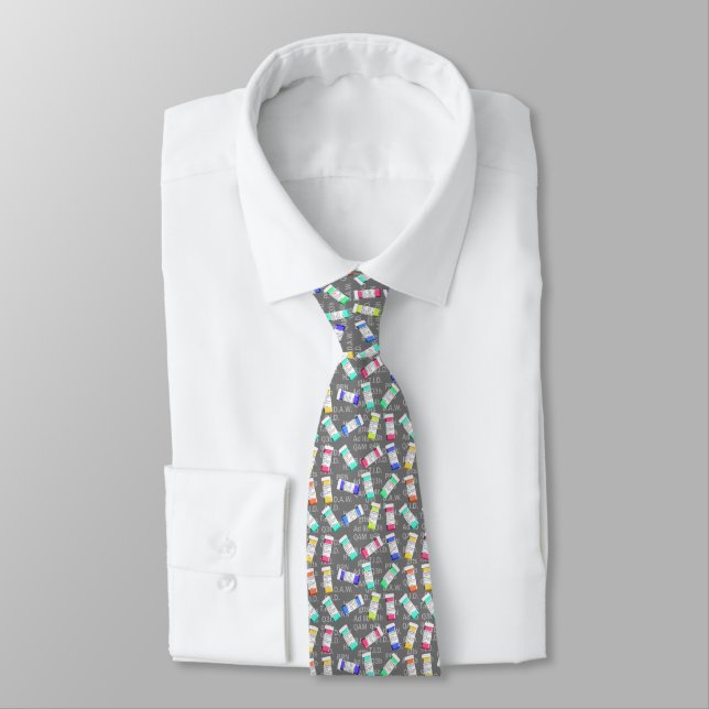 Corbata Abreviaturas de Artsy Pharmacist Grey (Atado)