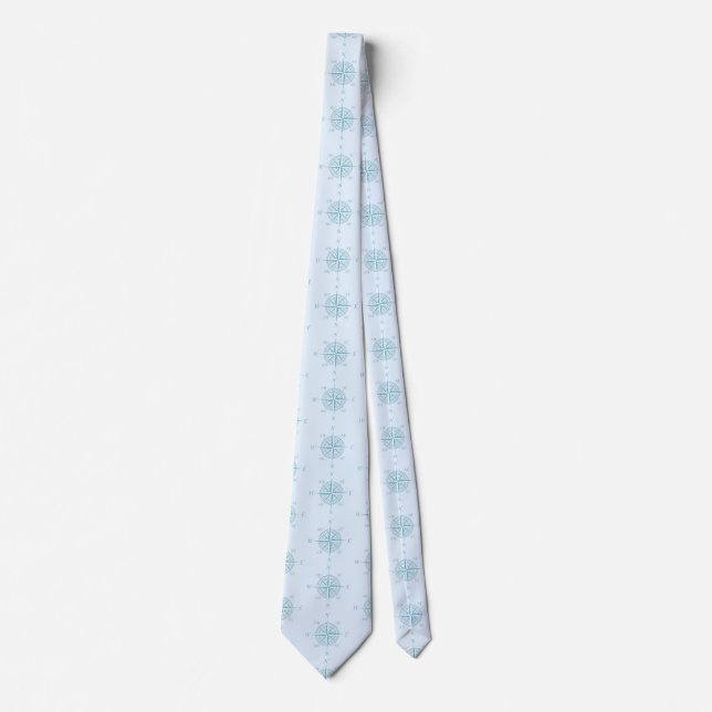 Corbata Abrújula Náutica Azul (Anverso)