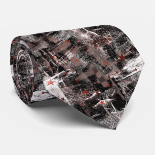 Corbata Abrupción. Marrón, negro y blanco.