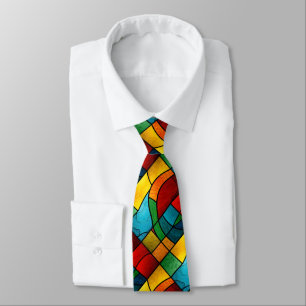Corbata Abstracción del mosaico de vidrio manchado colorid