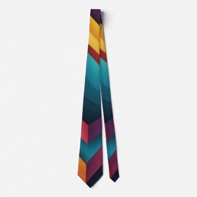 Corbata Abstract 3D Geometric Diamond Gradient Art (Anverso)