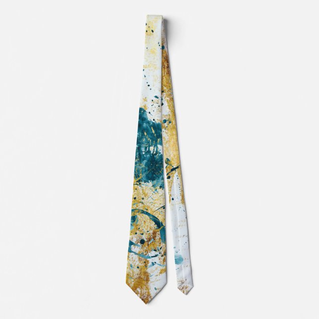 Corbata Abstract Blue and Gold Textures  (Anverso)