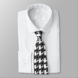 Corbata Abstract Floral Black Gray Groomsmen