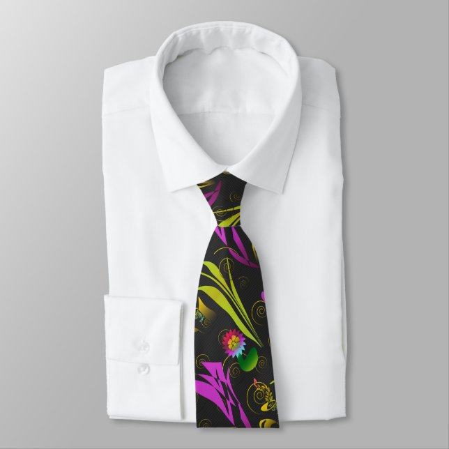 Corbata Abstract Floral with Spirals 1 (Atado)
