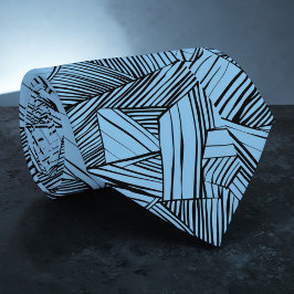 Corbata Abstract Geometric Black & Blue Custom Necktie