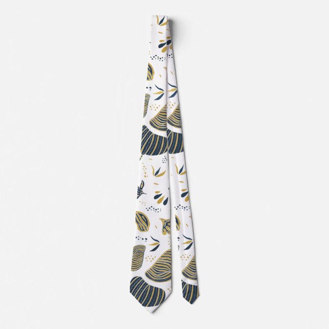 Corbata Abstract golden and blue foliage (Anverso)