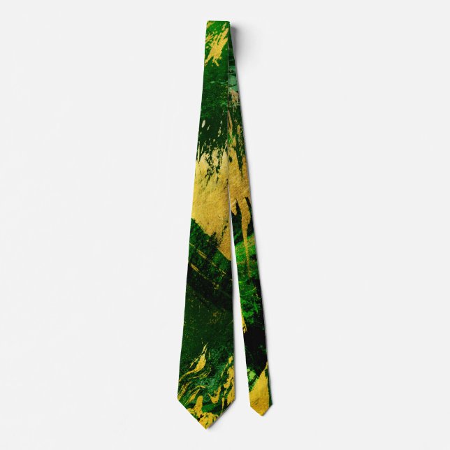Corbata Abstract Green and Gold Metal Textures (Anverso)