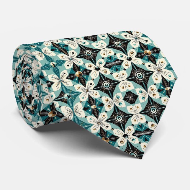 Corbata Abstract Mid Century Modern Starburst DIamond (Enrollado)