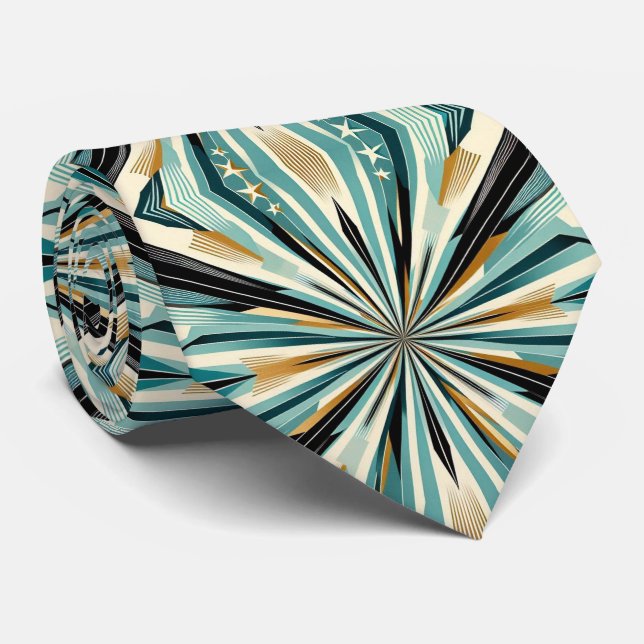 Corbata Abstract Mid Century Modern Starburst DIamond (Enrollado)