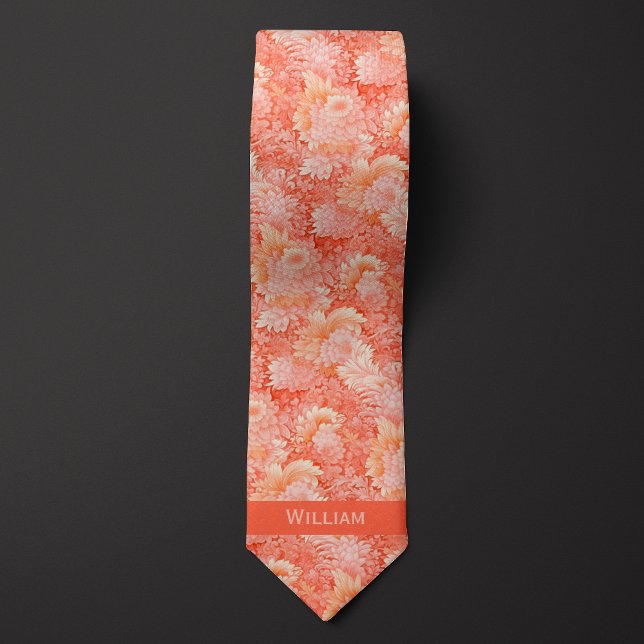 Corbata Abstract Peach Floral (Subido por el creador)
