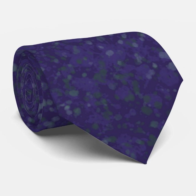 Corbata Abstract Splatter Art With Shades Of Blue (Enrollado)