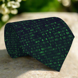 Corbata Abstract Technology Binary Code Digital IT Pattern
