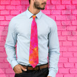 Corbata Abstract Watercolor Pink Orange Monogram Initials<br><div class="desc">This colorful abstract design was created using my original hand painted watercolor art in vibrant shades of neon pink and orange and includes customizable monogram initials.</div>