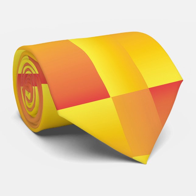 Corbata abstracta anaranjada y amarilla (Enrollado)