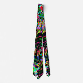 Corbata abstracta ciberpunk eléctrica de neón
