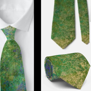 Corbata abstracta color pavo real verde azul