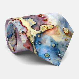 Corbata abstracta de acuarela estilo artístico mod