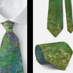 Corbata abstracta de color pavo real verde azul