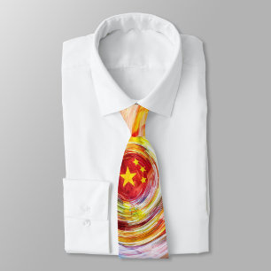 Corbata abstracta de fusión de estrellas USA-China