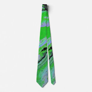 Corbata abstracta de rayas verdes y grises Fair Ga