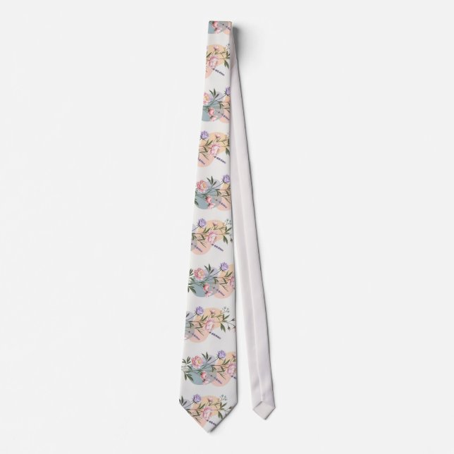 Corbata abstracta floral pastel moderna (Anverso)