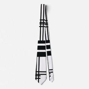 Corbata abstracta horizontal en blanco y negro