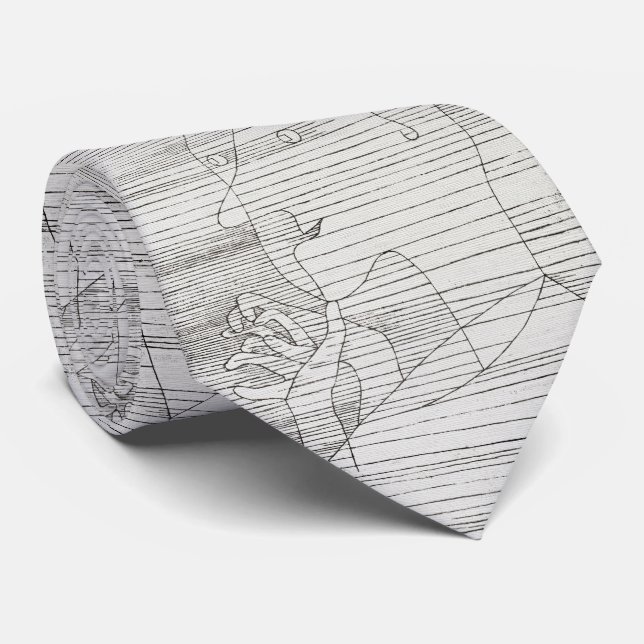 Corbata abstracta Klee – Líneas minimalistas (Enrollado)