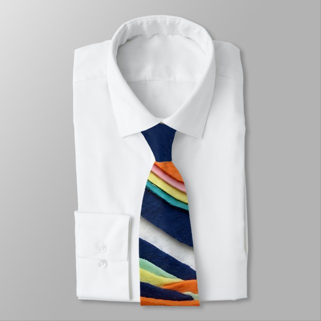 Corbata Abstracta Pop Retro Canyon Limón Menta (Atado)