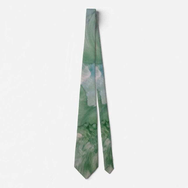 Corbata abstracta - Remolino verde suave (Anverso)