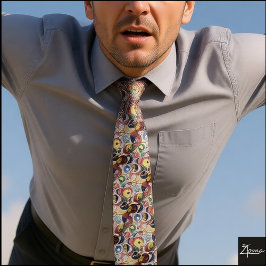 Corbata abstracta retro con colores primarios sile