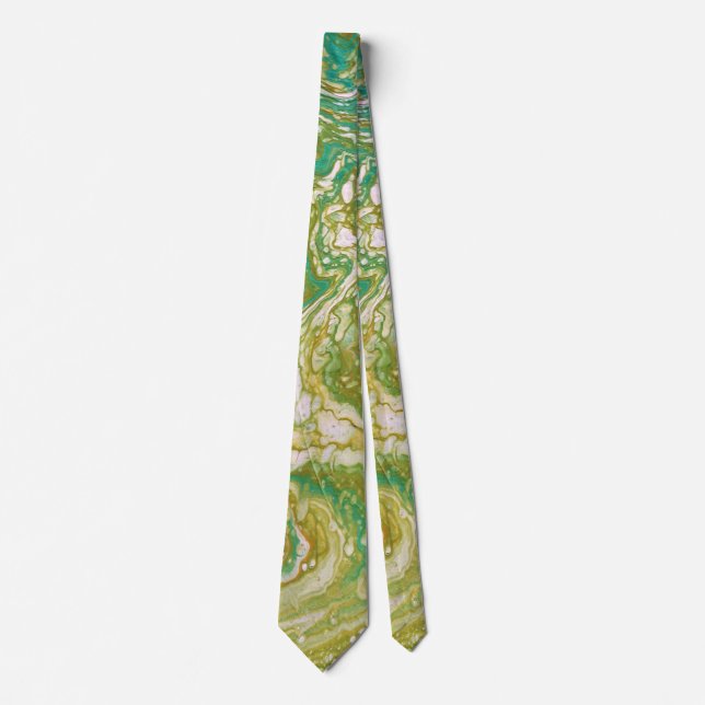 Corbata abstracta verde Race is On 2 (Anverso)
